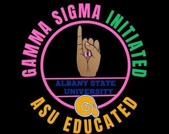 Gamma Sigma Initiated/Albany State University Educated Pin Back Button