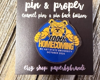 Aggie 100th Homecoming Reaching Dog Acrylic Lapel Pin