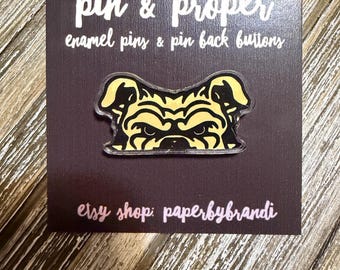 Half Face Aggie Dog Acrylic Lapel Pin