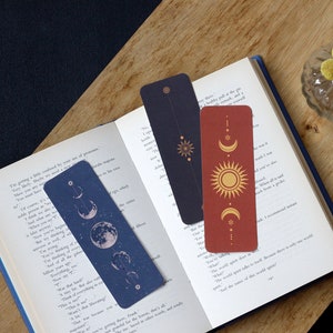 Celestial Bookmarks // Moon Sun Star Bookmarks // Book Lover Gift