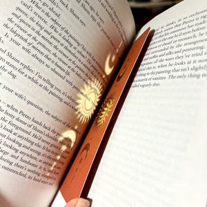 Sun and Moon Bookmark GOLD FOIL / Double sided Celestial Bookmark / Bookish Gift / Gift for Her / Bookish Accessories