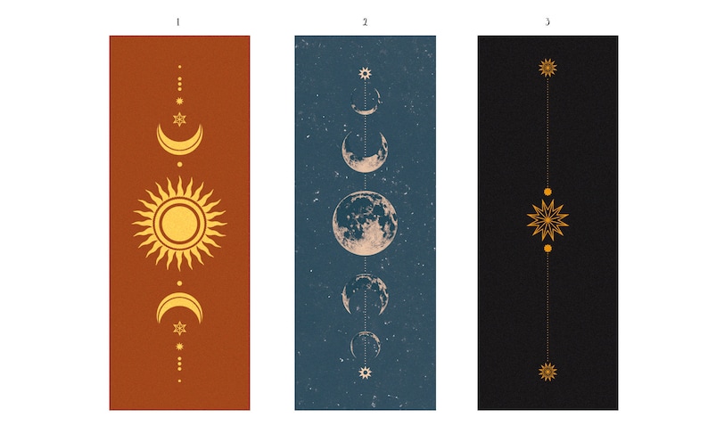 moon phases lunar bookmark illustrated bookmark