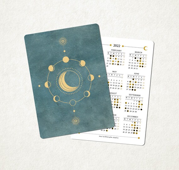 Calendrier Lunaire Lunaire 22 Phases De Lune Mini Etsy