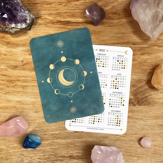 Calendrier Lunaire Lunaire 22 Mini Calendrier De Poche Etsy