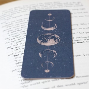 Moon Phases Lunar Bookmark / Celestial Bookmark / Bookish Gift / Gift for Her