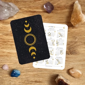 Mondkalender 2026 / Mondkalender 2026 / Mini-Taschenkalender / Weihnachtskalender / Lesezeichen VORBESTELLUNG