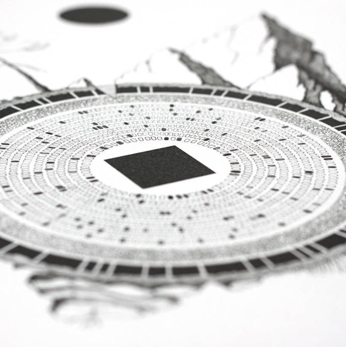 Dadirri // Black and White Print // Nature Illustration Print | Etsy