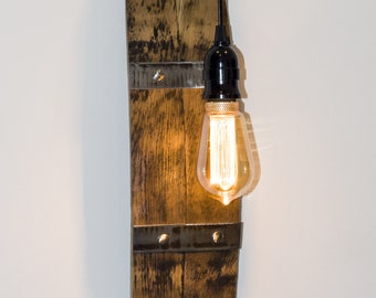 Rustic Wall Light. Wine Barrel Sconce. Rustic Wall Light Sconce. Wine room lighting. Rustic Pendant Light