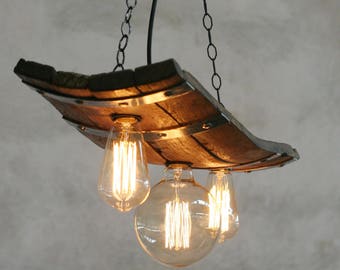 Rustic ceiling lights - Wine barrel pendant light - Wine room and cellar lighting