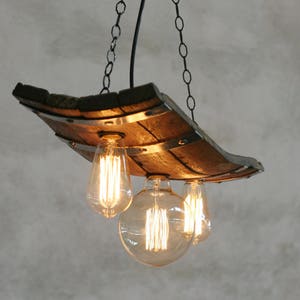 Rustic ceiling lights - Wine barrel pendant light - Wine room and cellar lighting