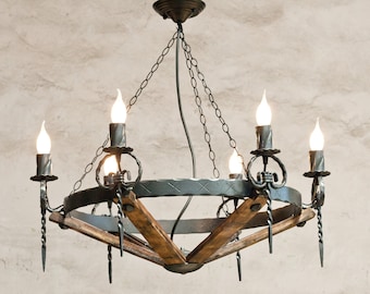 Rustic 6 Light Glass Shade Twig Black Wrought Iron Chandelier Rustic 6 Light Glass Shade Twig Black Wrought Iron Chandelier