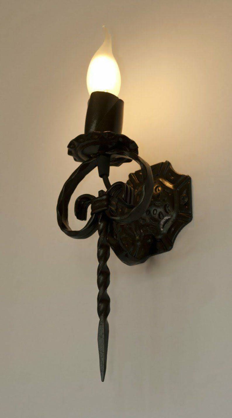 Wrought iron sconce Wall light fixture Wall sconce lamp Gothic style image 3