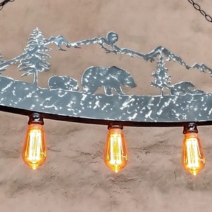 Cabin Ceiling Lights, Rustic Light Fixture, Log House Chandelier, Bear ...