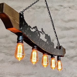 Cabin Ceiling Lights, Rustic Light Fixture, Log House Chandelier, Bear ...