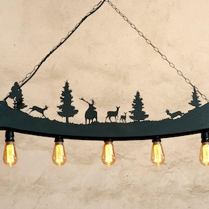 Rustic Five lights Fixture - Cabin Chandelier - Rustic Ceiling Lights - Rustic Cabin Lighting - Ceiling Lights - Custom Lighting