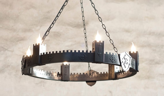 Chandelier Lighting Large Ancient Medieval Iron Chandelier Six