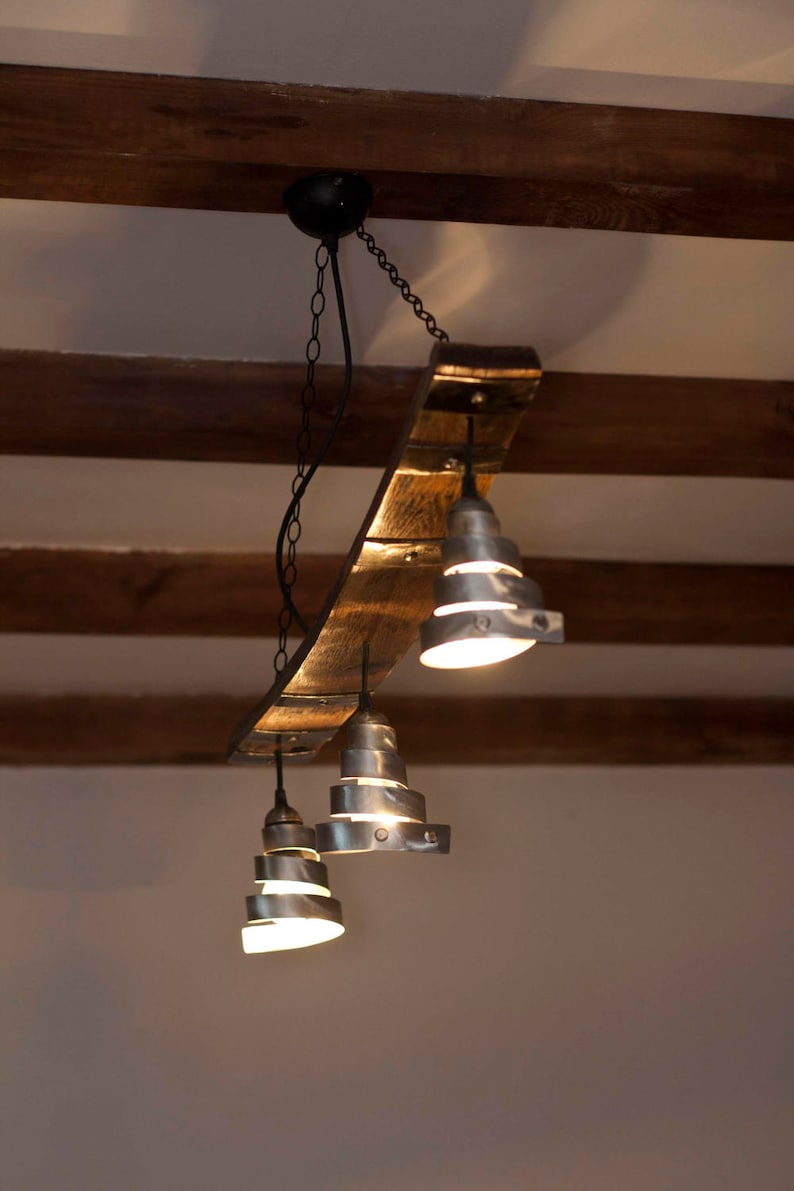 Rustic ceiling light - Pendant light - Barrel lighting - Wine cellar room lights image 4
