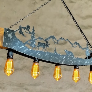 Rustic pendant lights - Cabin ceiling light fixture - Chandelier lighting