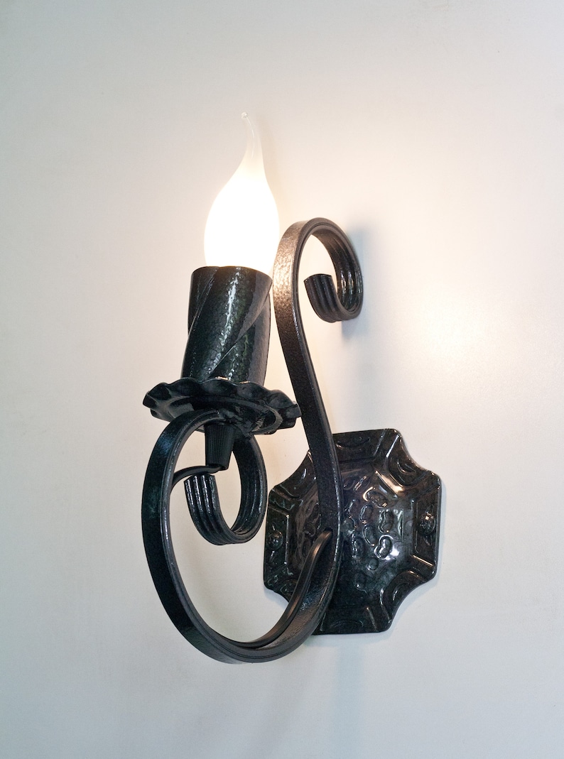 Wrought Iron Wall Light. Wall Sconce. Candelabra Sconce Etsy