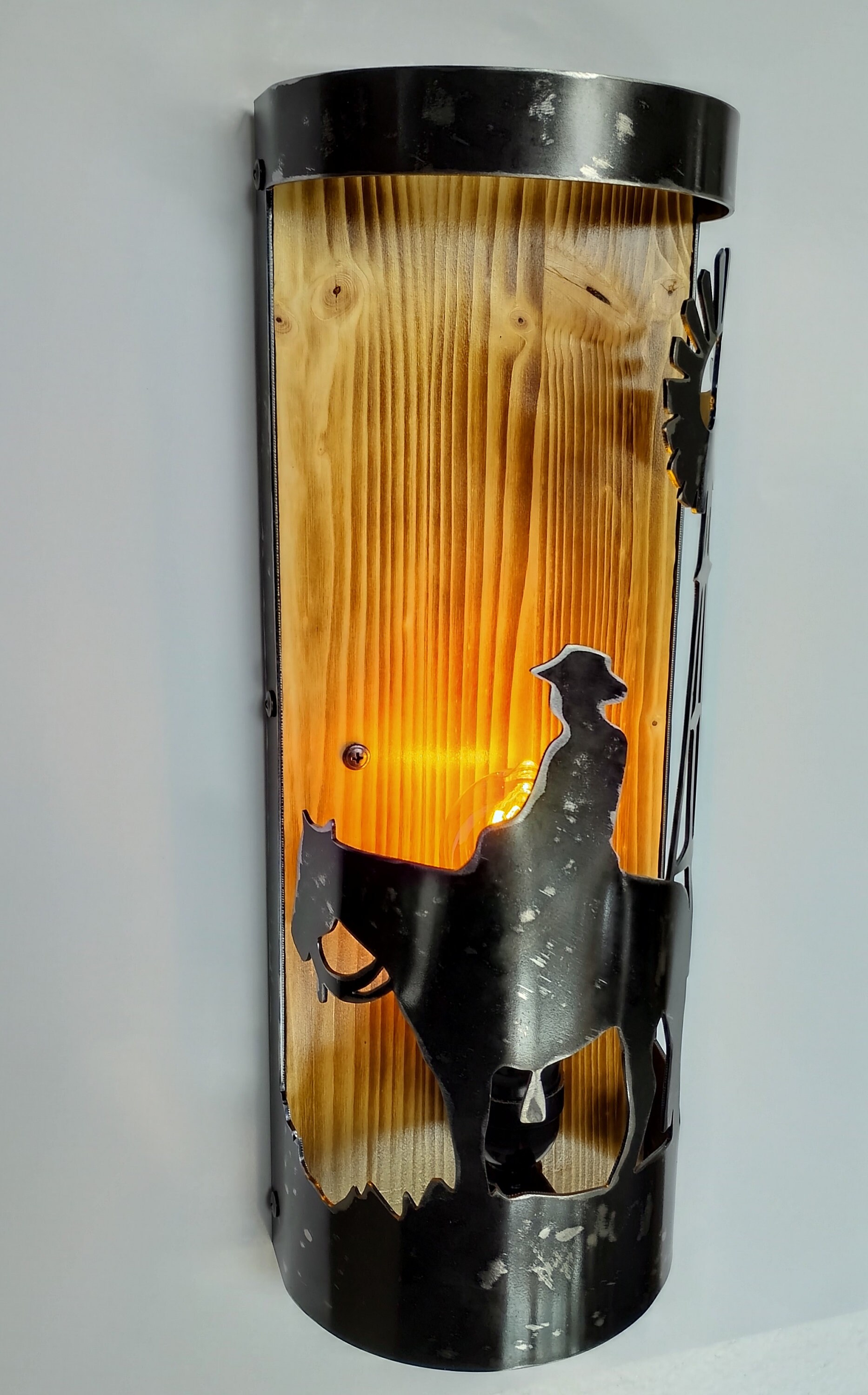 Farmhouse Wall Light - Cowboy - Western Lighting - Rustic Sconce - Etsy