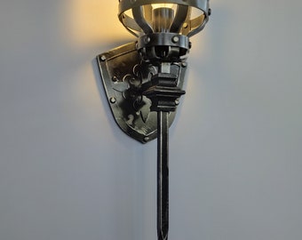 Castle torch sconce. Iron medieval style wall light