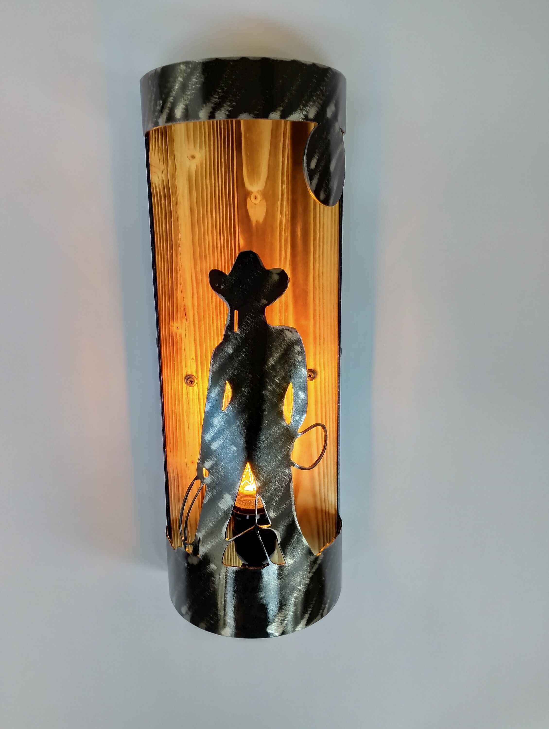 Rustic Wall Light - Cowgirl - Farmhouse Sconce - Western House Lighting