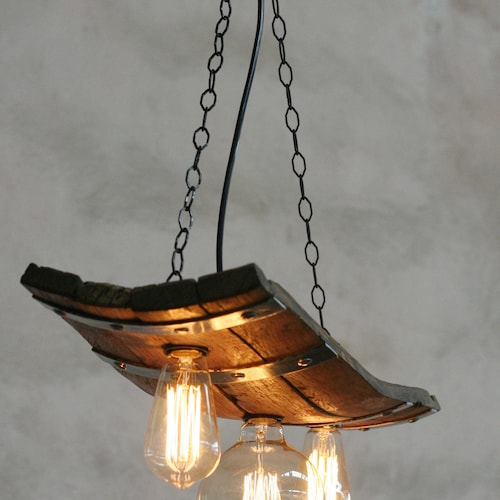 Rustic Ceiling Lights Wine Barrel Pendant Light Wine Room Etsy