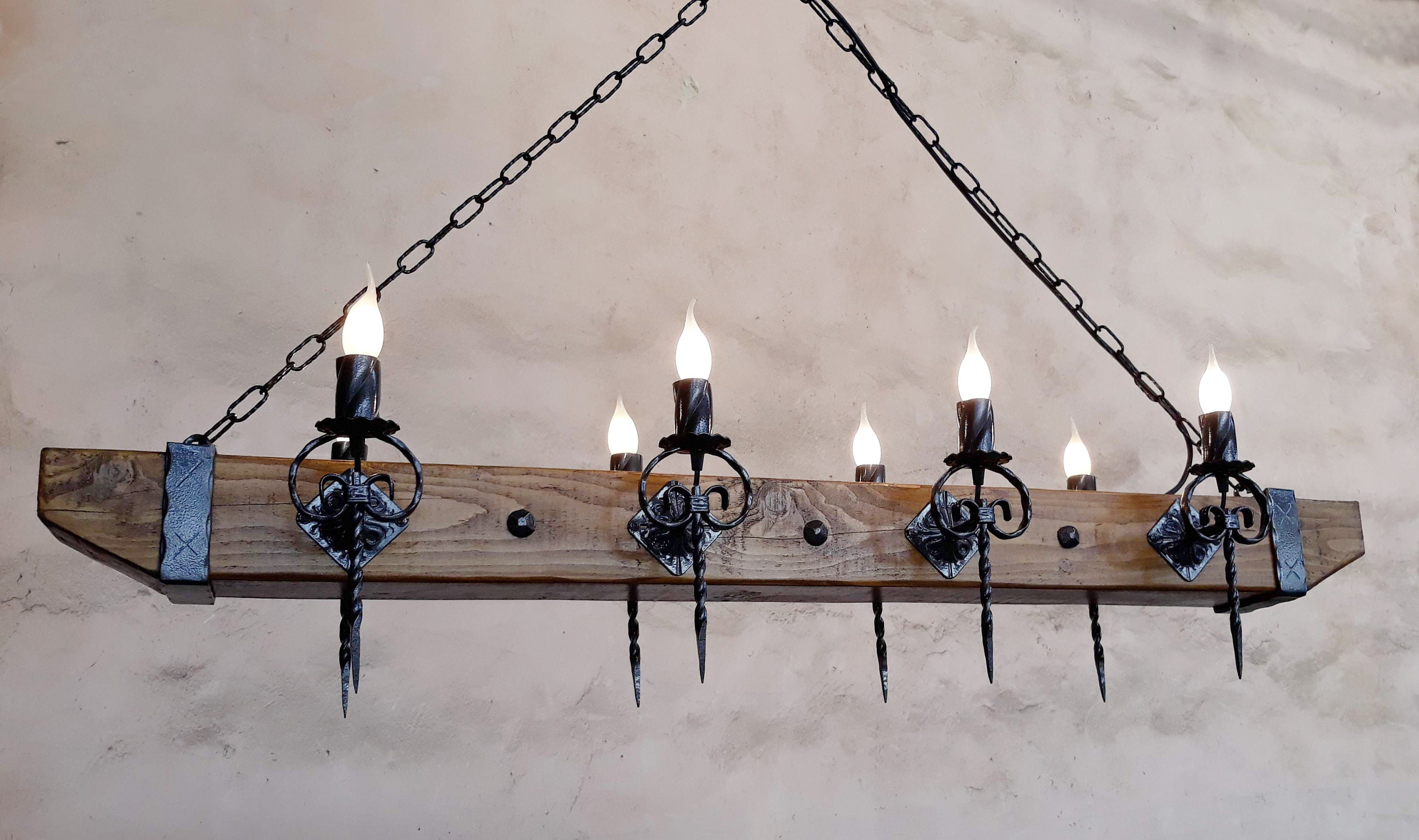 Rod iron light fixture deals