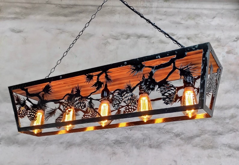 Rustic Ceiling Light. Cabin Pendant Light. Five Light Rustic Etsy