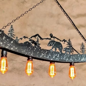 Cabin Ceiling Lights, Rustic Light Fixture, Log House Chandelier, Bear Theme - Etsy