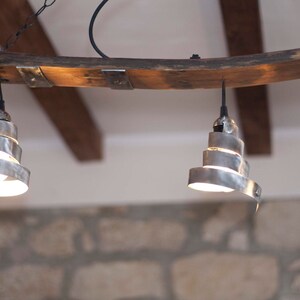 Rustic ceiling light - Pendant light - Barrel lighting - Wine cellar room lights image 3