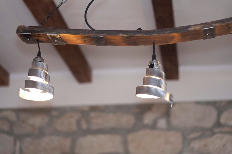 Rustic ceiling light - Pendant light - Barrel lighting - Wine cellar room lights image 3