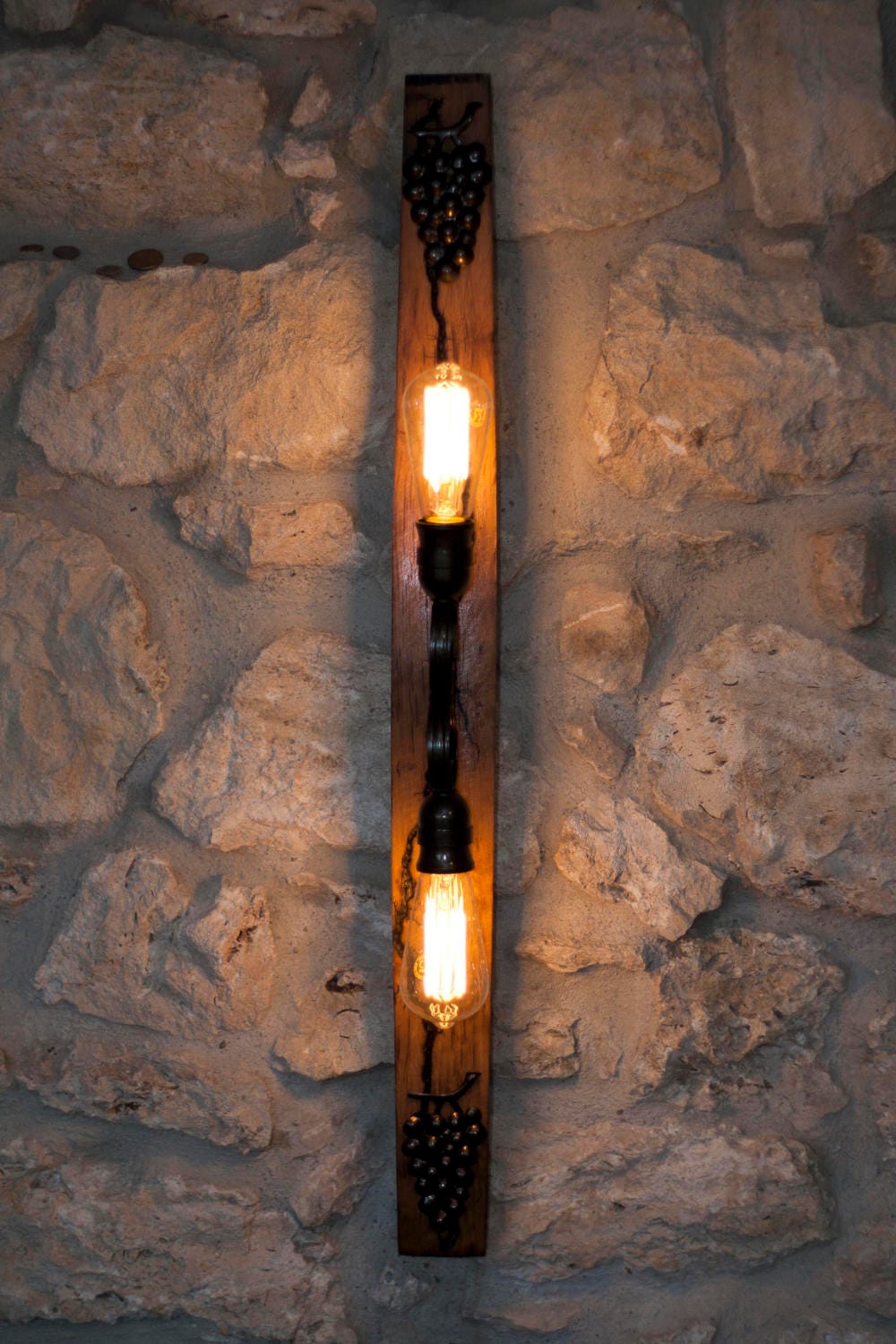 WALL LIGHT LAMP RUSTIC SCONCE WINE BARREL  FITTING LANTERN VINTAGE LIGHT  RETRO 