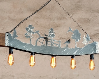 Candelabro rústico - Candelabro de cabina - Luces de techo rústicas - Iluminación de cabina rústica - Luces de techo - Iluminación personalizada