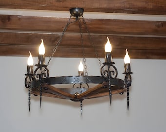 Rustic chandelier - Chandelier lighting - Ceiling lights - Wrought iron chandelier lights