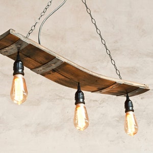 Rustic pendant light - Wine barrel lighting fixture  - Wine cellar themed decor