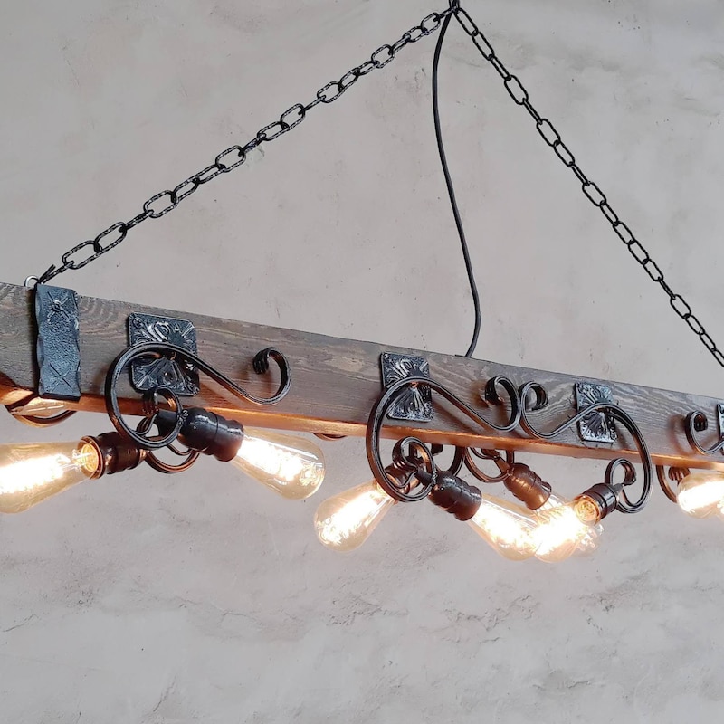 Picture of Wooden Chandelier - Etsy