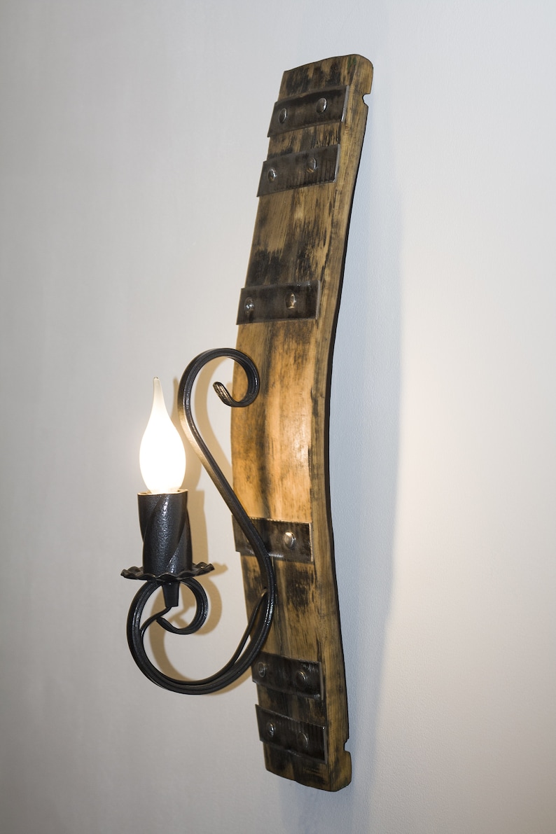 Rustic Wall Light. Rustic Light Fixture. Wine Barrel Lamp Etsy