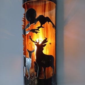 Rustic wall light Buck and Doe Cabin sconce Log House Lighting Lodge Lights image 5