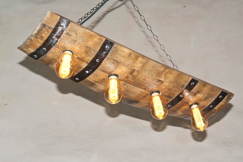 Barrel Ceiling Light Rustic Chandelier Wood Pendant Lights Etsy