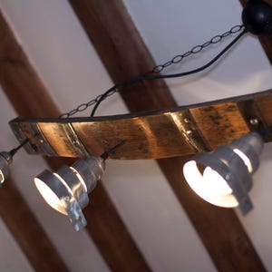 Rustic ceiling light - Pendant light - Barrel lighting - Wine cellar room lights image 5