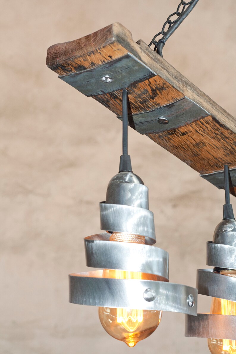 Rustic Ceiling Lights. Wine Barrel Pendant Light. Five Lights. Etsy