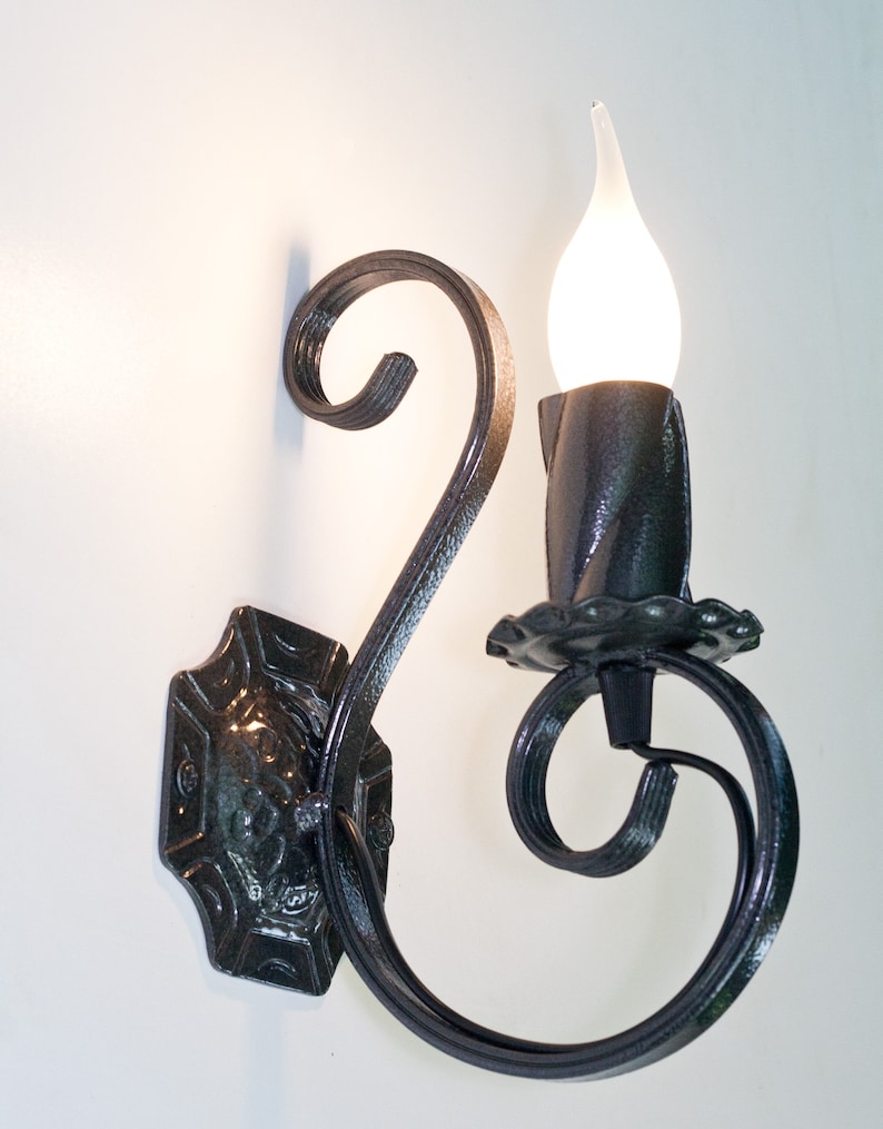 Wrought Iron Wall Light. Wall Sconce. Candelabra Sconce Etsy