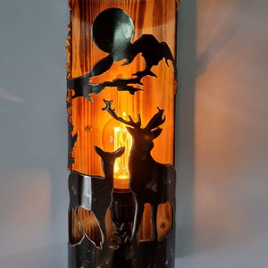 Rustic wall light Buck and Doe Cabin sconce Log House Lighting Lodge Lights image 1