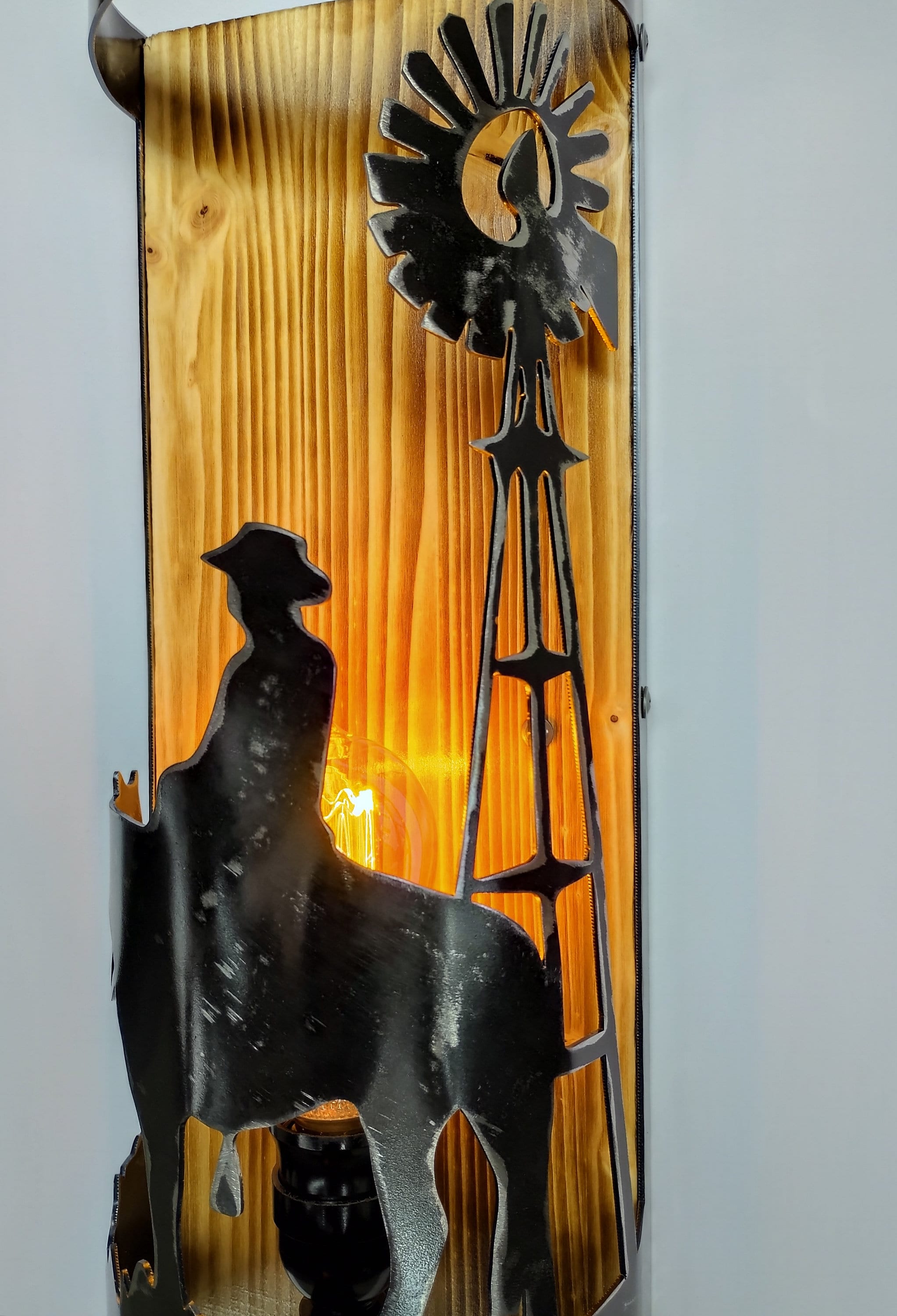 Farmhouse Wall Light - Cowboy - Western Lighting - Rustic Sconce - Etsy