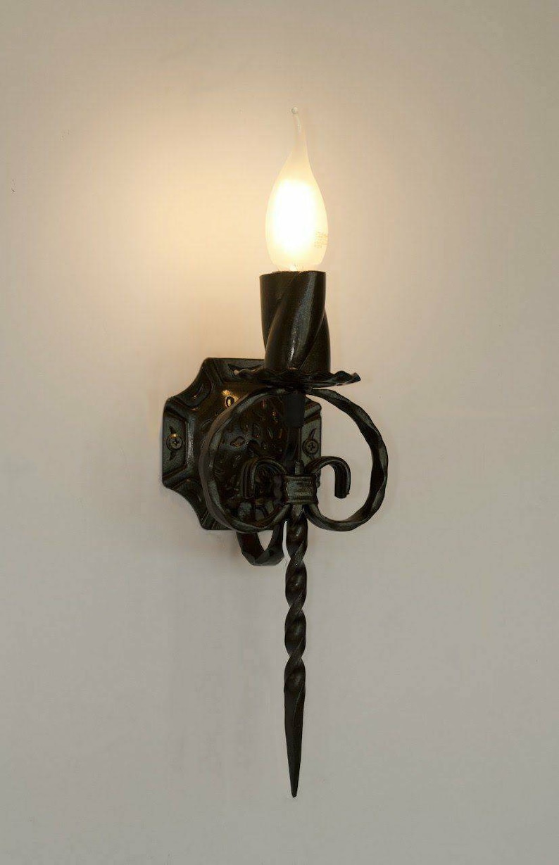 Wrought iron sconce Wall light fixture Wall sconce lamp Gothic style image 2