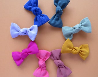 2 Hairs clips with bowknots / many colors