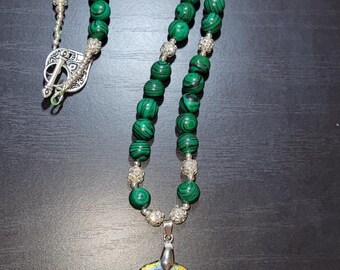 Malachite Necklace And Pendant