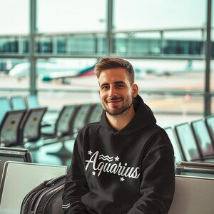 Aquarius Unisex Heavy Blend Hoodie, Zodiac Sign Hoodie, Astrology Sweatshirt, Horoscope Apparel, Personalized Zodiac Clothing, Zodiac Gift