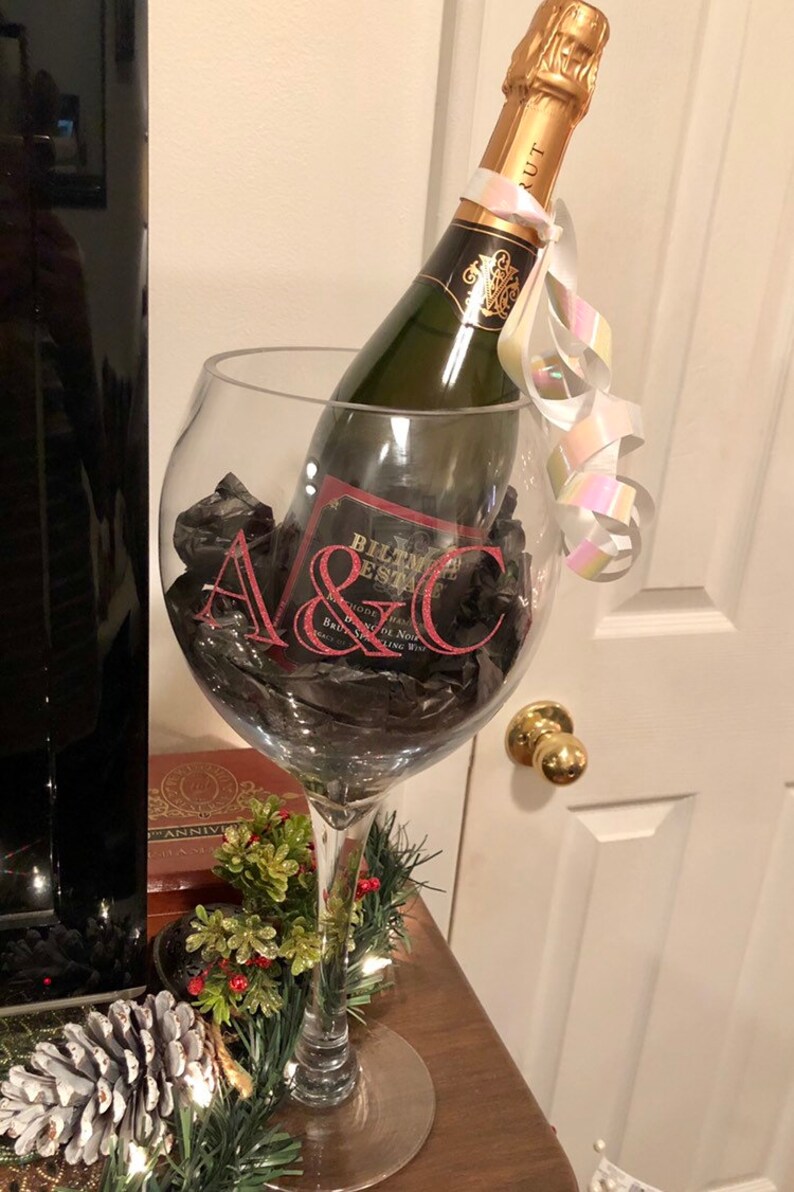 Giant Monogrammed Wine Glass Etsy
